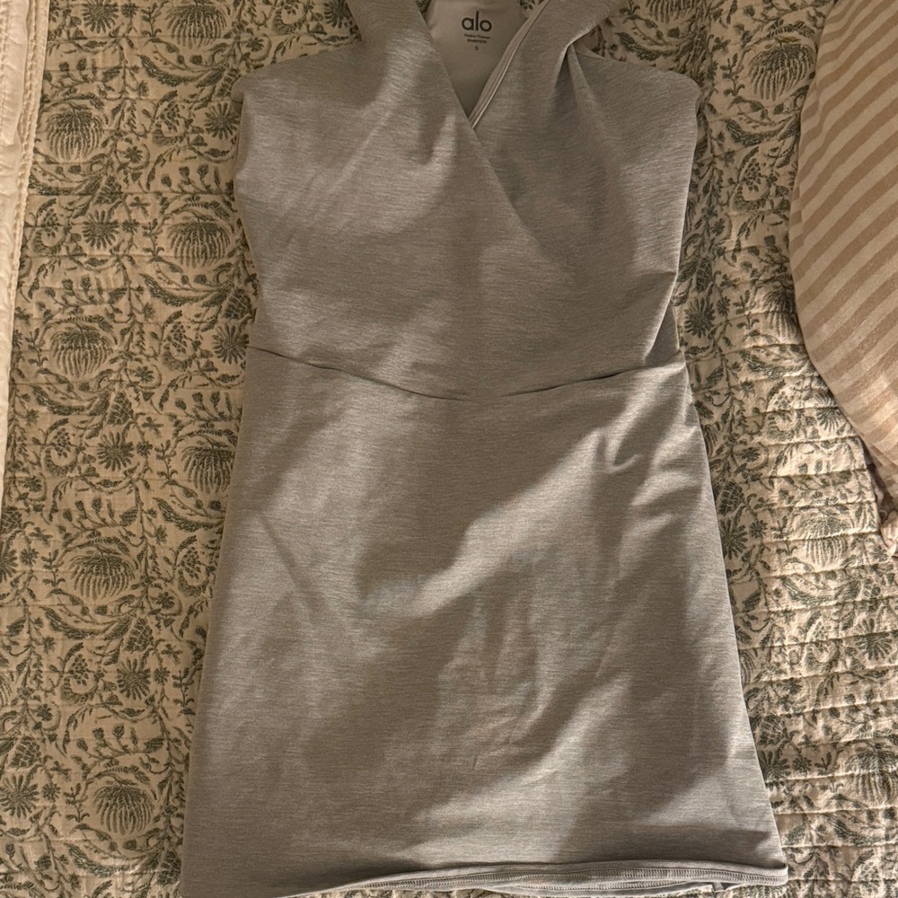 ALO Yoga Women's Sleek Gray Mini Dress